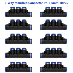 Tubo conector pliegue principal neumático de 5 vías OD 6 mm 10 piezas - Imagen 1 de 8