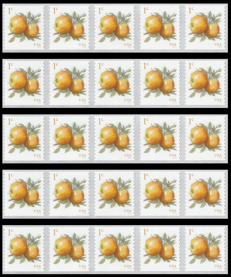US 5037 Apples 1c coil strip 5x5 MNH 2016 - Image 1 of 1