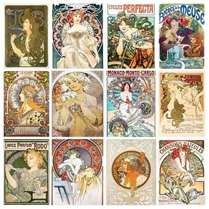 Alphonse Mucha Paintings, Art Nouveau Poster Wall Art Print Picture - A3 A4 A5 - Picture 1 of 15