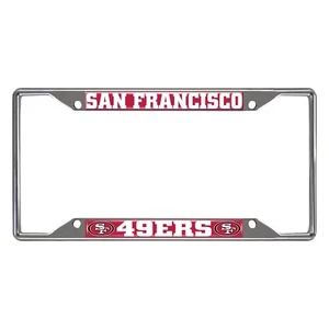 Fanmats NFL San Francisco 49ers Chrome Metal License Plate Frame  - Picture 1 of 2