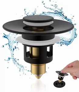 All Metal Universal Bathroom Sink Stopper for1''~1.8''Pop Up Sink Drain Strainer - Picture 1 of 9