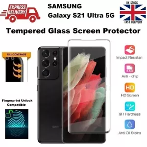 Full 3D Fingerprint Compatible Glass Screen Protector for Samsung S21 Ultra 5G - Picture 1 of 12