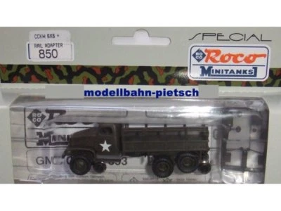 Roco 850 - GMC 6x6 mit Rail Adapter US Army, neu, OVP - Bild 1 von 3