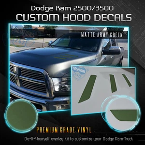 10-18 Dodge Ram 2500 3500 HD Decal Sticker Hood Vent Insert Set Pure Flat Matte - Bild 1 von 17