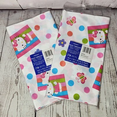 Hello Kitty Party Supplies 2 Plastic Tablecovers Large 54" x 102" Amscan 2004 - Image 1 of 4