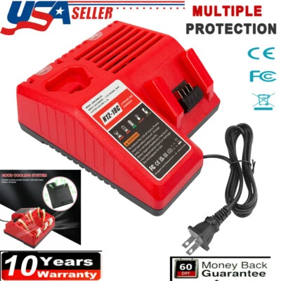 Charger For Milwaukee for 12V for M18 18V Battery 48-59-1812 Lithium 12V 18Volt
