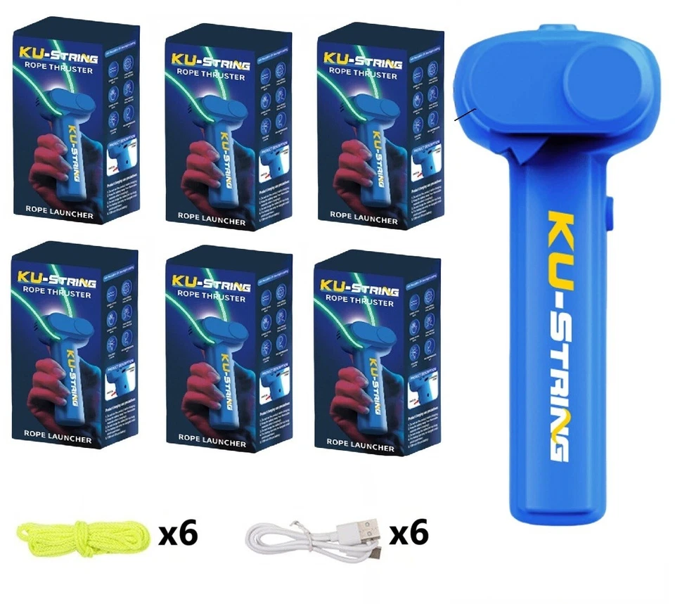 6 piezas Lazo Cuerda Tirador Lazo Juguete Portátil Cremallera Cuerda Lanzador Hélice Juguete Foto 1 de 4