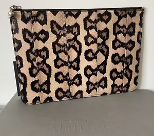 ALEXANDER MCQUEEN LEOPARD PRINT SNAKESKIN POUCH/CLUTCH RETAIL £495 BNIB - Picture 1 of 14