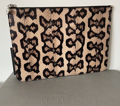 ALEXANDER MCQUEEN LEOPARD PRINT SNAKESKIN POUCH/CLUTCH RETAIL £495 BNIB - Image 1 of 4