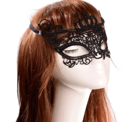 Venezianische Augenmaske Stoff Ballmaske Maske Karneval Maskerade Spitzen Krone - Bild 1 von 4