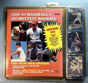 1988-89 BÉISBOL 100 HOTTEST ROOKIES SET Y LIBRO (MIP) con 6 tarjetas de movimiento * - Imagen 1 de 3