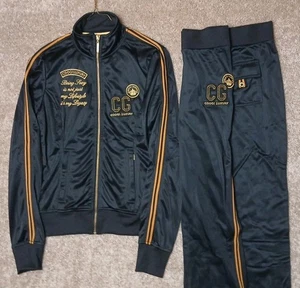 Coogi Traje de Pista Mujer S Negro Lujo Sexy Cremallera Completa Años 90 Retro Chaqueta y Pantalones - Imagen 1 de 12