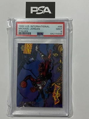 1992 Upper Deck Michael Jordan #86 Italian Fanimation PSA 9 - Image 1 of 2
