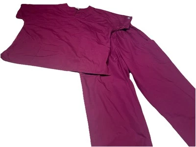 ~ Cherokee, Unisex ￼ lar  Scrubs Set ￼Workwear, Burgundy,, Set Medical Hospital - Image 1 of 4