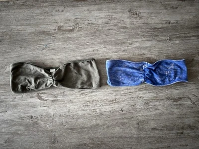 American Apparel Bandeau Sujetador Conjunto de 2 Bralette Azul Verde Algodón Mujeres Pequeño EE. UU. Foto 1 de 4