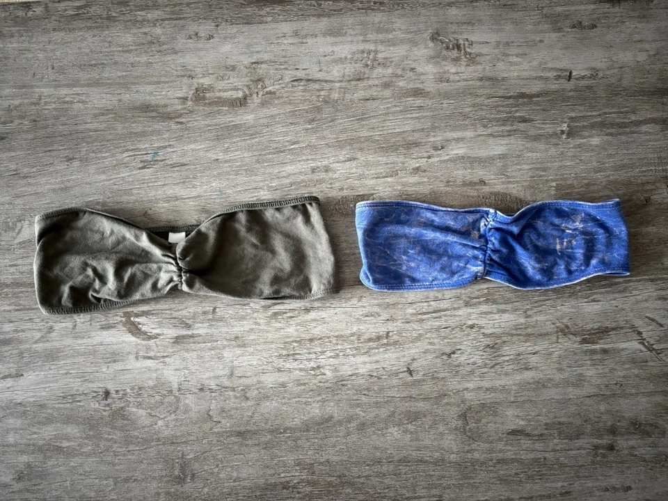 American Apparel Bandeau Sujetador Conjunto de 2 Bralette Azul Verde Algodón Mujeres Pequeño EE. UU. Foto 1 de 4