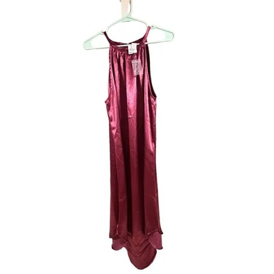 Vestido midi satinado ciruela doble cero cuello halter talla grande nuevo con etiquetas Foto 1 de 4