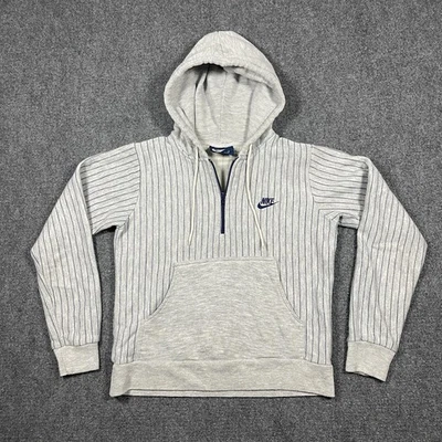 Винтажный 80-х Nike четверть молнии пуловер с капюшоном серый женщин средний 0898 - Изображение 1 из 4