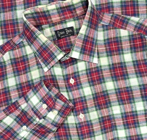 Gitman Bros. Vintage 100% Linen Multicolor Plaid Button Up Shirt Long Sleeve USA - Picture 1 of 14