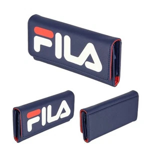 Fila Women Long Bifold Blue Wallet – RFID Blocking Leather Clutch Gifts For Her - Picture 1 of 9