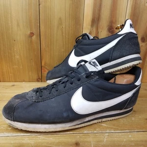 *Read* Nike Classic Cortez Nylon OG Black White Trainers Mens UK Size 12 EU47.5 - Picture 1 of 21