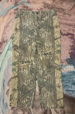 Duxbak Camo Jeans Mens 36 Vintage Hunting Realtree Camo Made In USA - Image 1 of 4