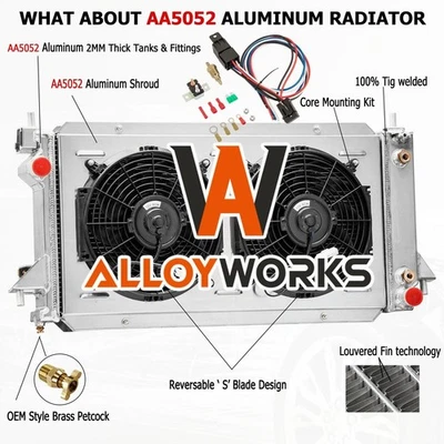3 Rows Radiator+Shroud Fan Fits 1996-2007 Ford Taurus Mercury Sable 3.0L 3.4L L6 Foto 1 de 4