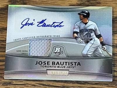 JOSE BAUTISTA 2010 BOWMAN PLATINUM PATCH REFRACTOR AUTO /740  - Image 1 of 2