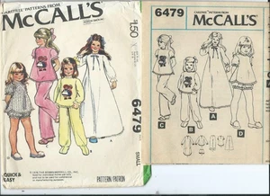 M 6479 sewing pattern NIGHTGOWN PAJAMAS + Raggedy Ann/Andy TRANSFER sew size 4-6 - Picture 1 of 1