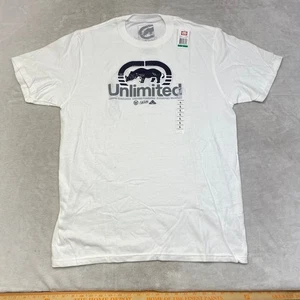 ECKO UNLTD Mens Large Graphic T Shirt White Rhino Logo Tee NWT Flaws - Picture 1 of 6