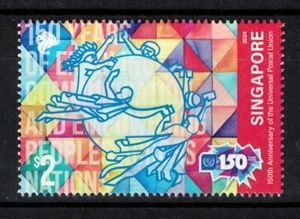 SINGAPORE 2024 150TH ANNIV. OF THE UPU UNIVERSAL POSTAL UNION COMP. SET 1 STAMP - Picture 1 of 7