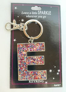 Ganz Sparkle Glitter Keyring Key Chain Letter Initial "E" - Picture 1 of 4