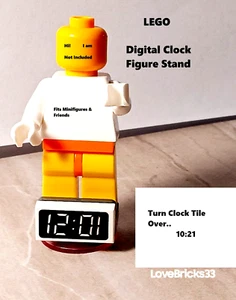 LEGO Alarm Clock Digital Flip Retro OLD SCHOOL Holds Minifigure RED Stand - Picture 1 of 1