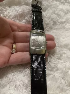 K&BROS 3 ATM Black LEATHER BAND Unisex Watch NEEDS BATTERY - Picture 1 of 4