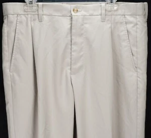 CALLAWAY GOLF PANTS BEIGE TAN PLEATED POLYESTER STRETCH MENS 36 X 30 - Picture 1 of 8