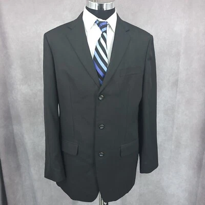 Abrigo deportivo Merona para hombre 42L negro chaqueta blazer 3 botones ventilación única Foto 1 de 4