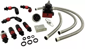 Adjustable FPR Fuel Pressure Regulator 100psi Gauge AN6 Fittings Stainless Lines - Bild 1 von 2