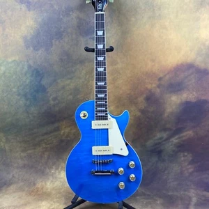 Rosewood Fingerboard Transparent Blue Standard Electric Guitar P90 Pickups - Picture 1 of 9