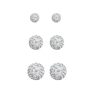 Minimalist CZ Cluster Small Ball Stud Earrings for Women Girls 925 Sterling S... - Picture 1 of 6