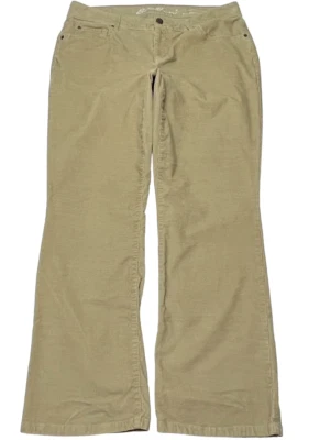 Eddie Bauer Corduroy Pants Women (12) Khaki 33X30 Curvy Fit Bootcut Five Pockets - Image 1 of 4