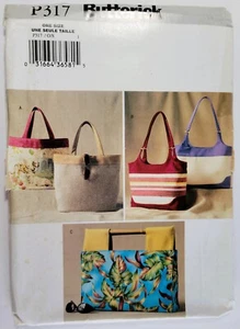 Bolsos de mano Butterick Accessories Pattern 317 2003 sin cortar - Imagen 1 de 4