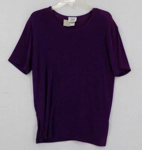 JOSTAR WOMENS TOP SIZE SMALL EGGPLANT PURPLE SHORT SLEEVE TOP STRETCHY NWD - Picture 1 of 12