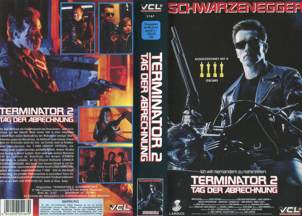 ARNOLD SCHWARZENEGGER " TERMINATOR 2 " VHS 1991/92  Spieldauer ca.132 Min Top - Bild 1 von 1