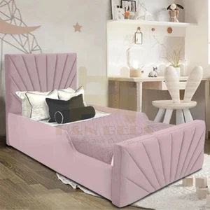 Sunrise Bed Frame Toddlers & Kids Upholstered Plush Velvet Gas Lift Storage 2FT6 - Picture 1 of 4