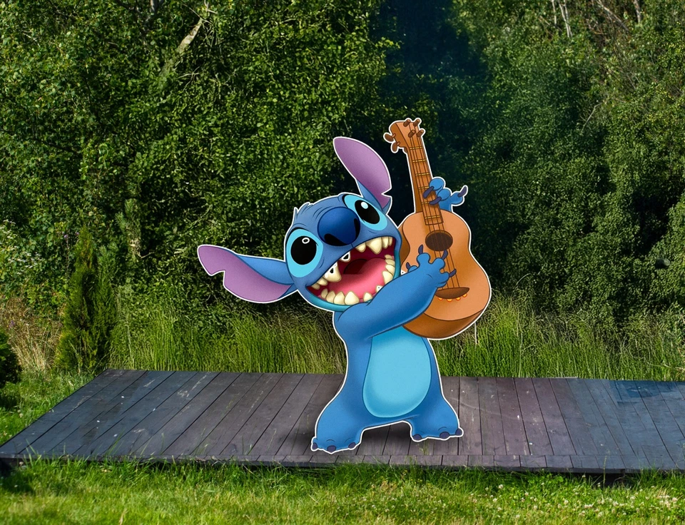 Stitch with guitar prop 2ft, Luau Theme - Image 1 of 1
