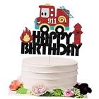 Sodasos Fire Truck Happy Birthday Cake Topper Fireman Cake Topper Fire Fighting