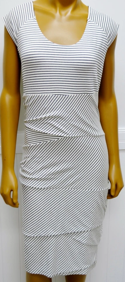 Vestido Cynthia Steffe Negro Blanco Vestido a Rayas Minorista 225 Viscosa Nuevo Foto 1 de 1