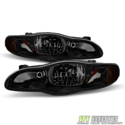 Black Smoke 2000-2005 Chevy Monte Carlo Headlights Aftermarket 00-05 Left+Right - Image 1 of 2