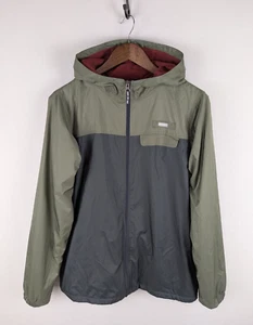 Columbia Jacket Boys XL 18-20 Gray Green Lined Windbreaker Coat Hooded Youth - Picture 1 of 11