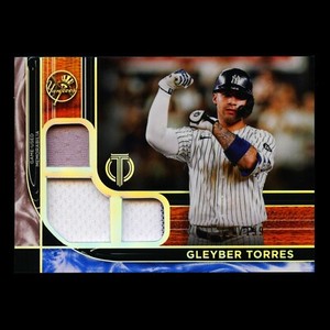 Gleyber Torres 2022 Topps Tribute Triple Relics Yankees 020/199